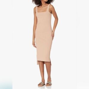 THE DROP Amelia Square-Neck Strappy Bodycon Midi Tank Dress | SZ M